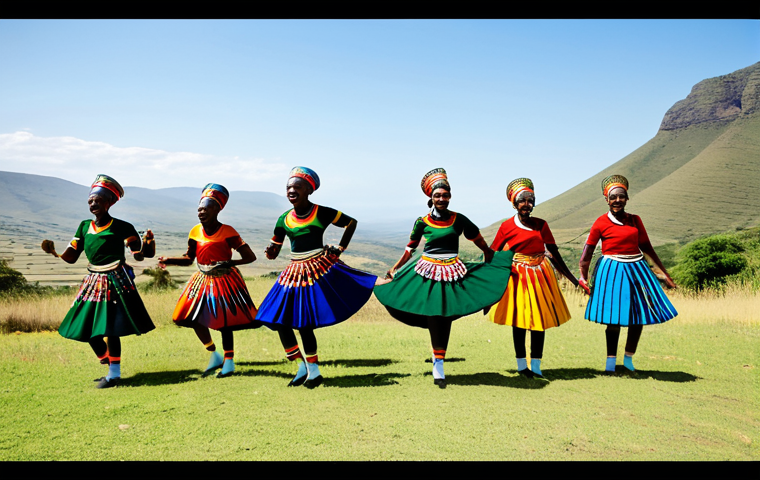 **

"A vibrant Umshado dance scene at a Zulu wedding, fully clothed dancers in colorful traditional attire, performing rhythmic steps. Background shows a rural South African landscape with rolling hills. safe for work, appropriate content, family-friendly, perfect anatomy, correct proportions, natural pose, well-formed hands, proper finger count, natural body proportions, professional photography, high quality."

**