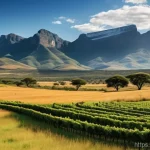 남아프리카 공화국과 호주 기후 비교 - **South African Climate Mosaic: Vineyards, Safari, and Mountains.**
    "A stunning panoramic landsc...